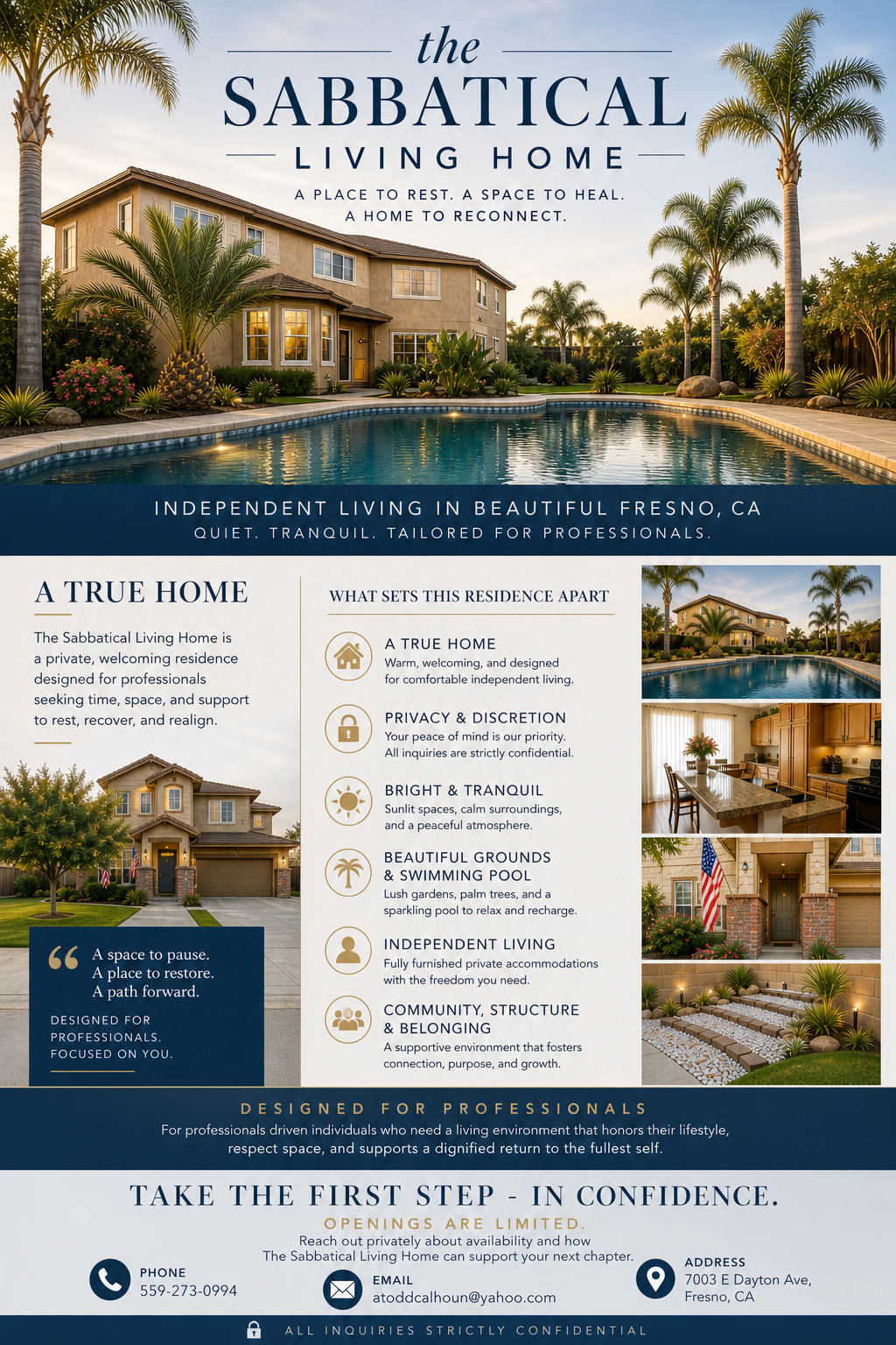 The Sabbatical Living Home - Beautiful residence with pool and palm trees